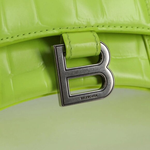 BALENCIAGA Hourglass XS Hand Bag Leather 2way LIme Green - Picture 12 of 16